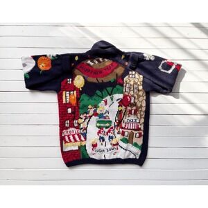 Eagles‎ Eye sweater vtg college football Rose Bowl novelty print cardigan